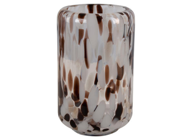 Vase abstrakt brun/hvit 15x15x25cm 