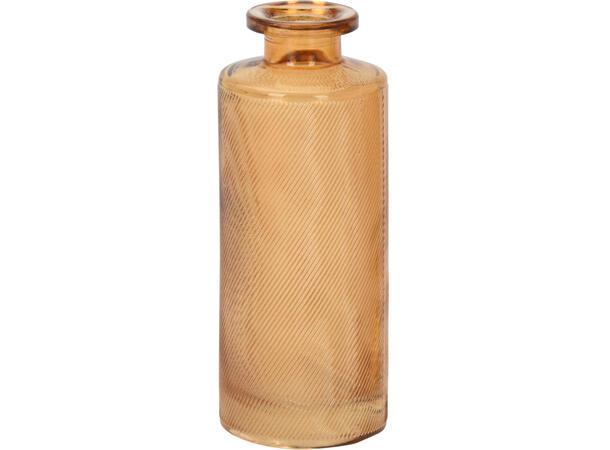 Vase glass 13cm amber/brun 6ass 