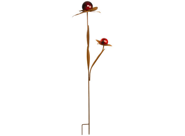Blomsterpinne metall rust brun h:86cm 