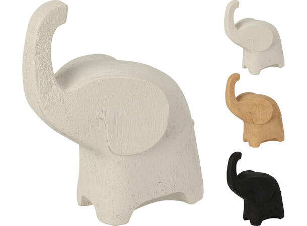 Elefant keramikk 16x8x20,5cm 3ass Forpakn 6stk Vekt:500g sort/natur/sand 