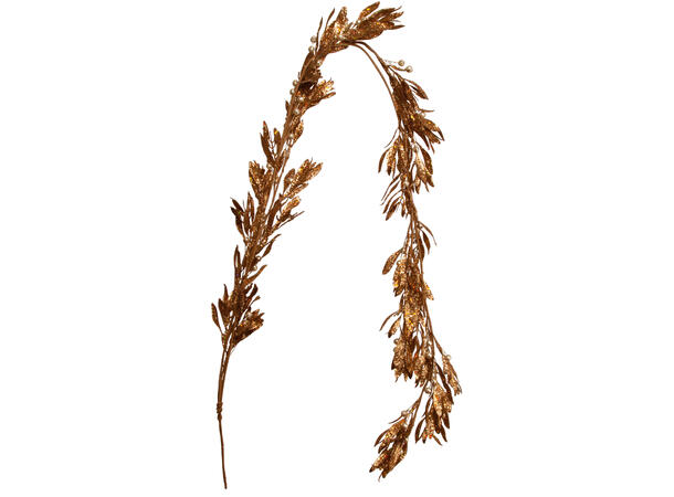 Girlander blad bær amber glitter 150cm 