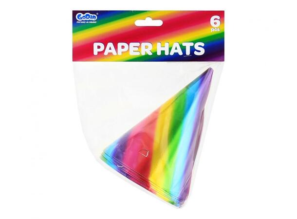 Hatt papir spiss metallisk gull 100stk Holografisk gull/metllisk 