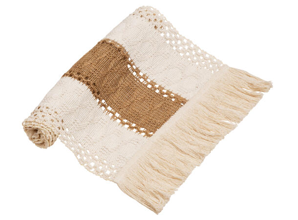 Løper vevd bomull/lin beige 30x100cm 40% bomull 40 % polyester 20 % lin 