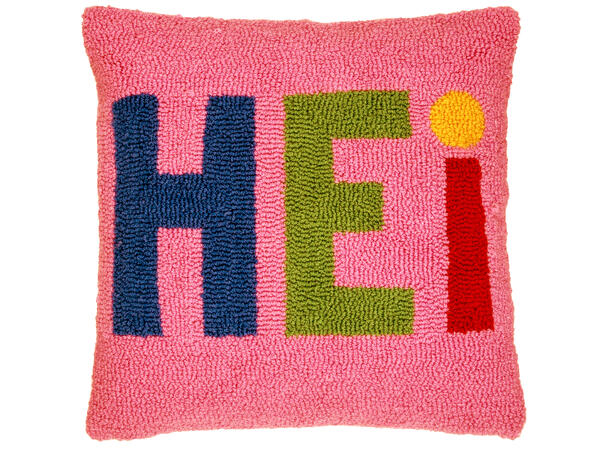 Putetrekk brodert HEI rosa 45x45cm 100 % Polyester 