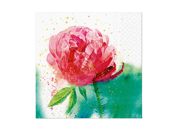 Serviett kaffe Peony Watercolour Kaffeserviett 20 stk 3-lags 25x25cm 