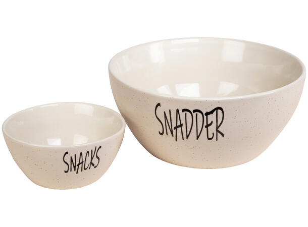 Skål keramikk lys beige Snacks 13x6cm 300gram 