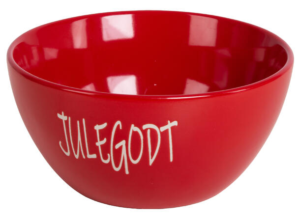 Skål keramikk rød Julegodt 15,5x7,5cm 500gram Volum:5-7dl 
