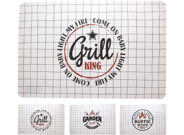 Dekkebrikke BBQ Polyester 43 x29cm 3ass PP Polyester 