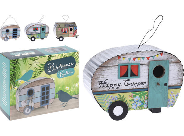Fuglehus tre camping vogn 3ass 27x5x17x9cm 23,5x16,5x9,5cm 22x17,5x8cm 