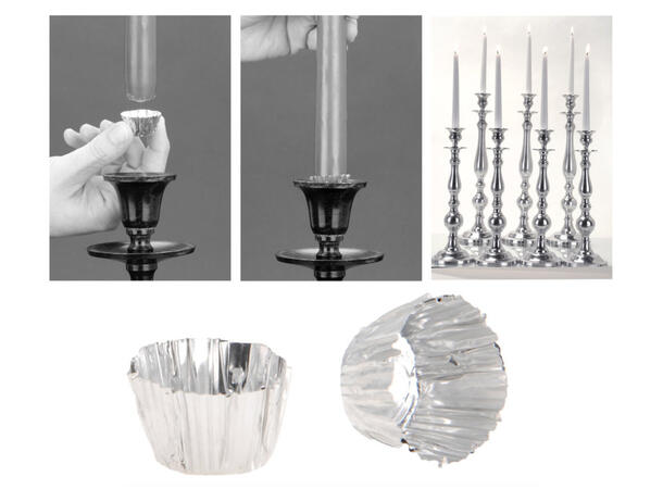 Lysmansjett sølv folie 60stk Forpk 24pk 