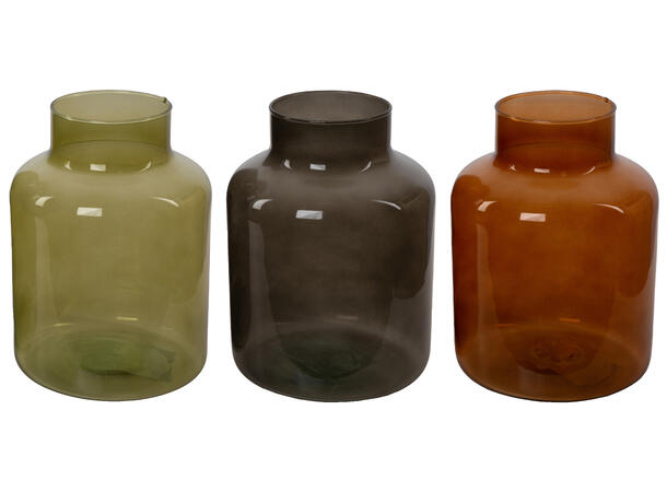 Vase resir. grønn/grå/amber 14x20cm 3ass Vekt:386gram 