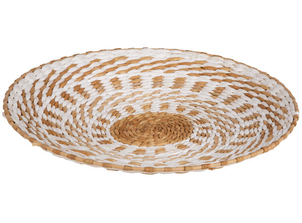 Veggdekor flettet sol hvit/natur d:40cm 