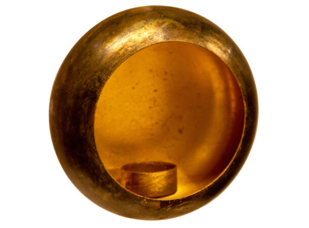 Veggstake rund antikk brass gull 16x7cm 