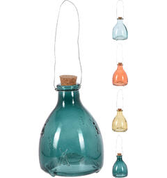 Fluefanger i glass m/kork 13x9cm 4ass Forpk 24stk Vepsefanger