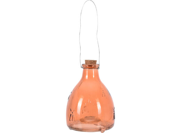 Fluefanger i glass m/kork 13x9cm 4ass Forpakning 24stk (4assx6stk) Vepsefanger 