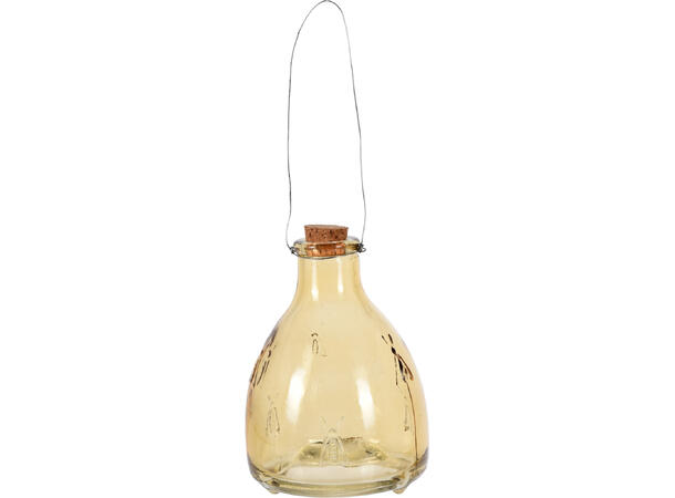 Fluefanger i glass m/kork 13x9cm 4ass Forpakning 24stk (4assx6stk) Vepsefanger 