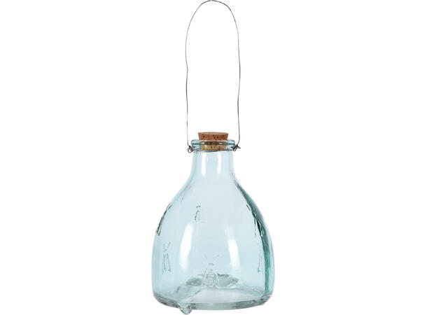 Fluefanger i glass m/kork 13x9cm 4ass Forpakning 24stk (4assx6stk) Vepsefanger 