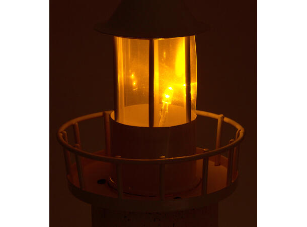 Fyrtårn tre hvit LED 9,8x9,8x36cm Batteri:2xAAA 