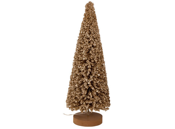 Juletre gullfarget med 10 LED-lys h:40cm Batteri:3xAA 