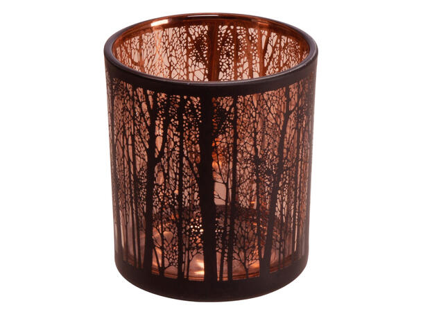 Lysglass skog sort og brun 7x8cm 