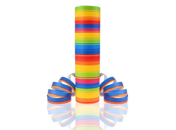 Serpentiner papir flerfarget 4m Regnbue farger 18  runde x 4m 
