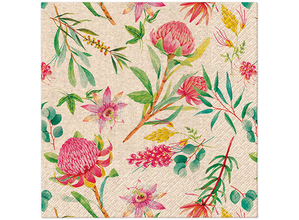 Serviett Passionflower Økologisk Lunsjserviett 20 stk 3-lags 33x33cm 