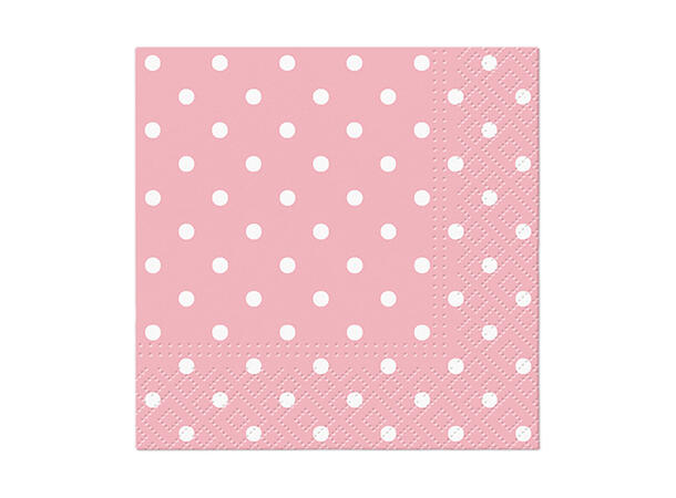 Serviett kaffe Dots Light pink Kaffeserviett 20 stk 3-lags 25x25cm 