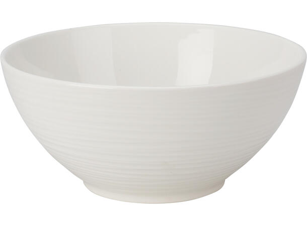 Skål hvit porselen preget 16x7,5cm Forpk 6stk Preget kant Vekt 350gr 