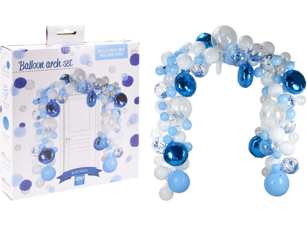 Ballong bue blå/hvit/klar s/120 Med remse, limputer etc 