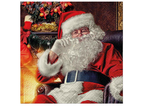 Serviett Santa at home TeteàTete Lunsjserviett 20 stk 3-lags 33x33cm 