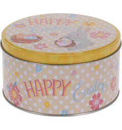 Boks rund Happy Easter 13,5x6,8cm Vekt 111gr