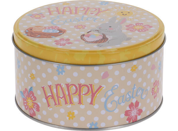 Boks rund Happy Easter 13,5x6,8cm Vekt 111gr 