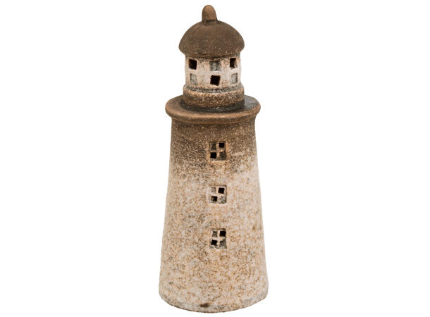 Fyrtårn LED beige keramikk 5,7x15,6cm Display: 12stk Batteri: 2xLR44 inkl. 