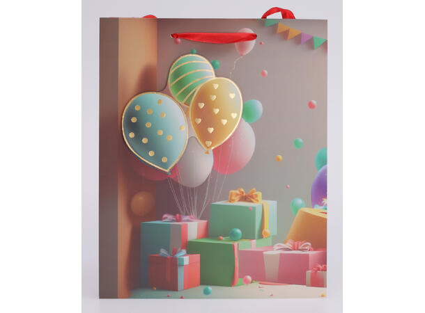 Gavepose Bursdag 3D 26x32x10cm 6ass 