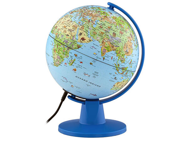 Globus Safari Norsk kart d:16cm h:22cm LED lys via USB-kabel (inkludert) 