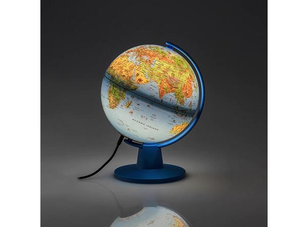 Globus Safari Norsk kart d:16cm h:22cm LED lys via USB-kabel (inkludert) 