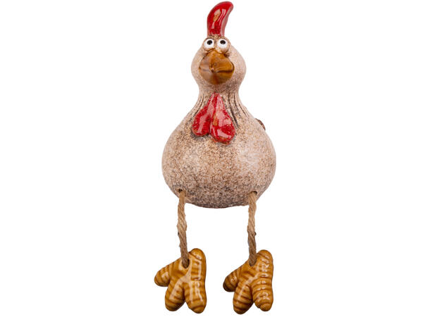 Hane sittende beige keramikk 7x6,4x11cm Forpakning: 12stk 