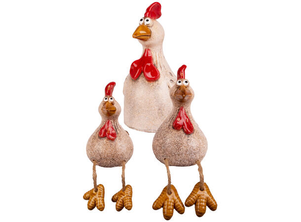 Hane sittende beige keramikk 7x6,4x11cm Forpakning: 12stk 