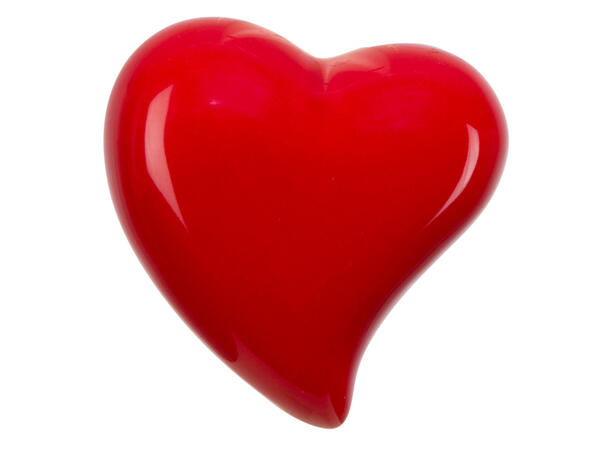 Hjerte porselen rød 4,5x5x2cm 