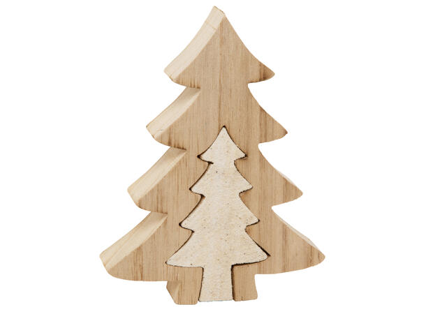 Juletre tre natur krem sand 2i1 h:15,5cm Forpakning: 12stk 