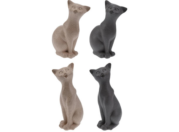 Katt polyresin h:18cm 2ass farger 4ass Forpakning: 24stk 