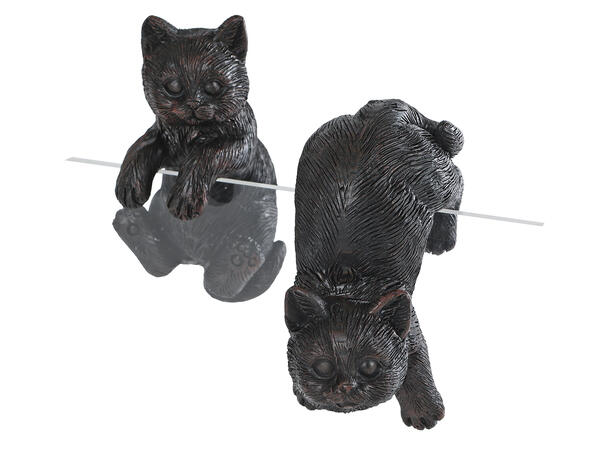 Katt pynt til kant sort 5,5x5x9cm 2ass Polyresin 