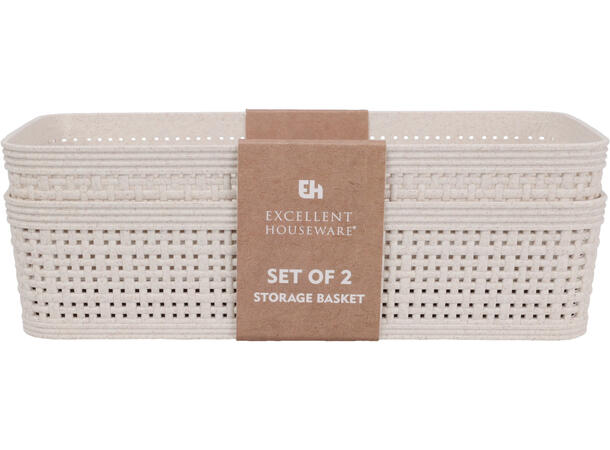 Kurv sand vevd design PP 25x13x6cm s/2 Vekt:120gram pr stk 
