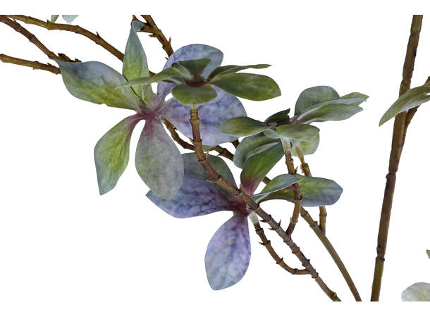 Kvist  grå/blå prydblomst i silke 105cm 