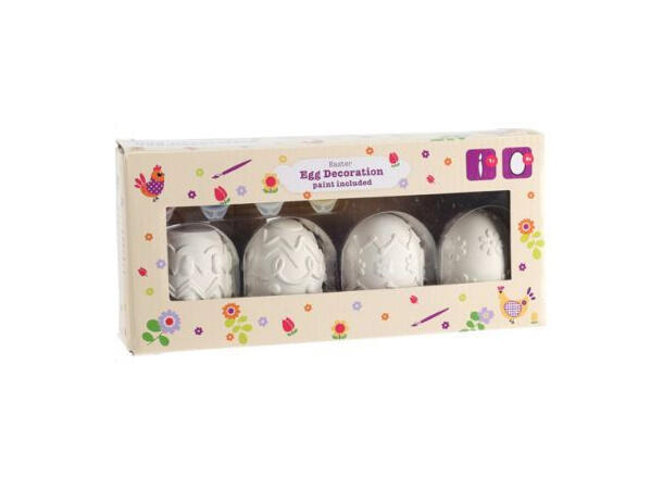 Malesett påskeegg 6cm 4x3ml maling 4 stk Eske: 23,5x6x11cm 