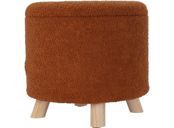 Puff oppbevaring brunt polyester 40x37cm Vekt:3kg 