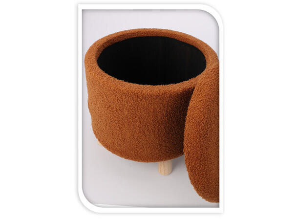 Puff oppbevaring brunt polyester 40x37cm Vekt:3kg 