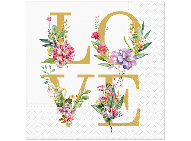 Serviett kaffe Love Power Kaffeserviett 20 stk 3-lags 25x25cm 