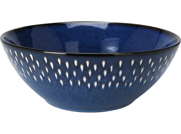 Skål mørk blå m/dots keramikk 19,7x7,5cm 1060ml 