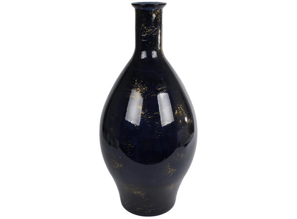 Vase Meguino mørk blå/gull glass 28x60cm Produsert i Spania 